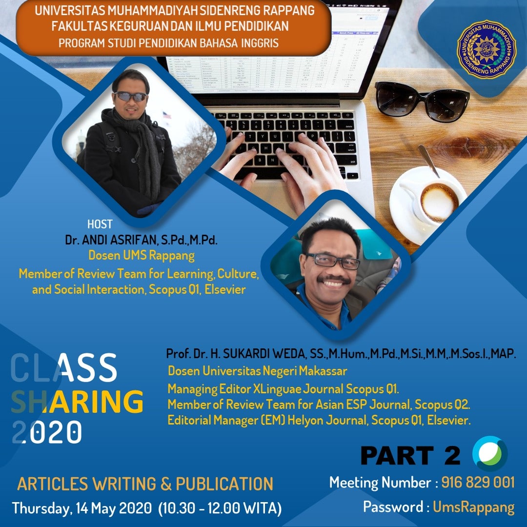 FKIP Universitas Muhammadiyah Sidenreng Rappang Gelar On the Class, Sharing Webiner via Cisco WeBex Meeting bertajuk Articles Writing and Publication Part II