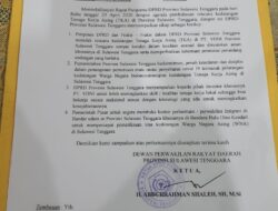 Pasca Rapat Paripurna Penolakan 500 TKA China, DPRD Sultra Kirim Surat ke Jokowi