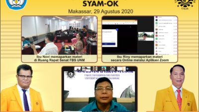 FBS UNM Adakan Sosialisasi SYAM-OK secara Blended