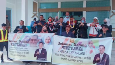 Sambut Atlet Jambi Peraih Medali di Sea Gmes, Ketua KONI Berikan Tali Asih